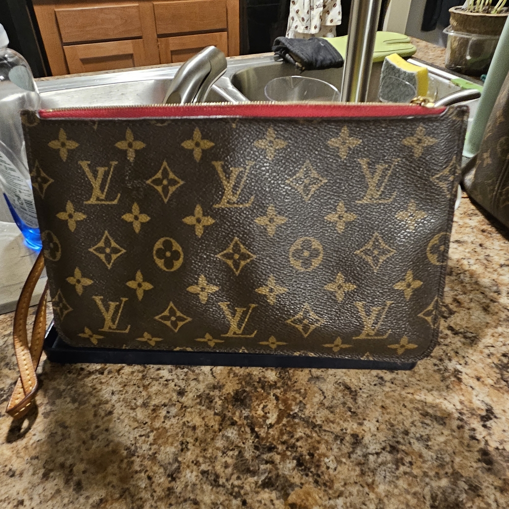 Louis Vuitton Monogram Pouch with Red Trim